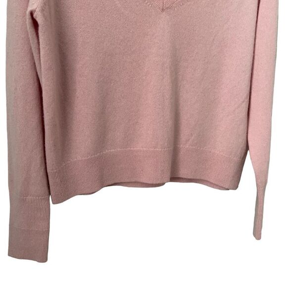 Everlane The Cotton Long Sleeve V-Neck Oversized Cropped Sweater Pink in Size XS - Picture 6 of 10